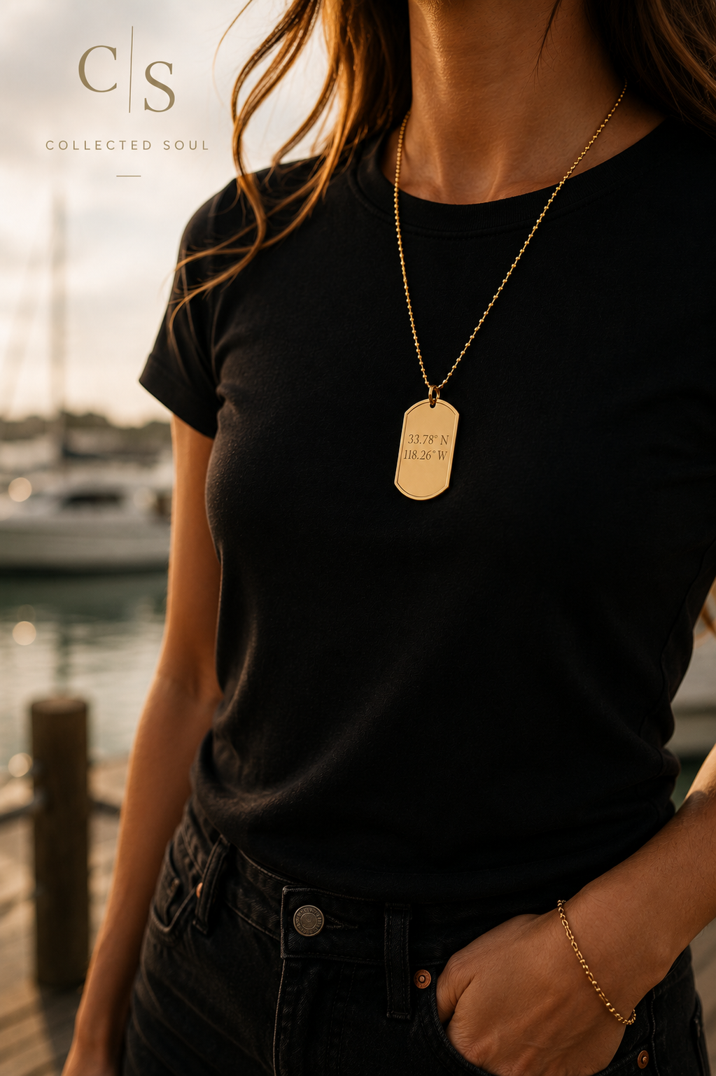 I LOVE YOU Dog Tag Necklace Military-Style ID Pendant