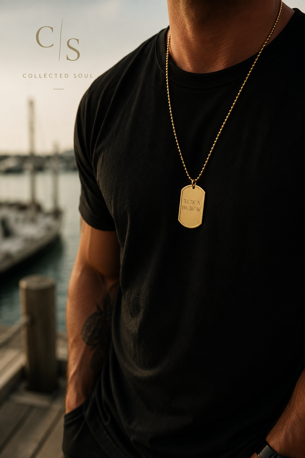 I LOVE YOU Dog Tag Necklace Military-Style ID Pendant