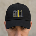 911 Retro Stripe Dad Cap – Emergency Line Graphic Baseball Hat