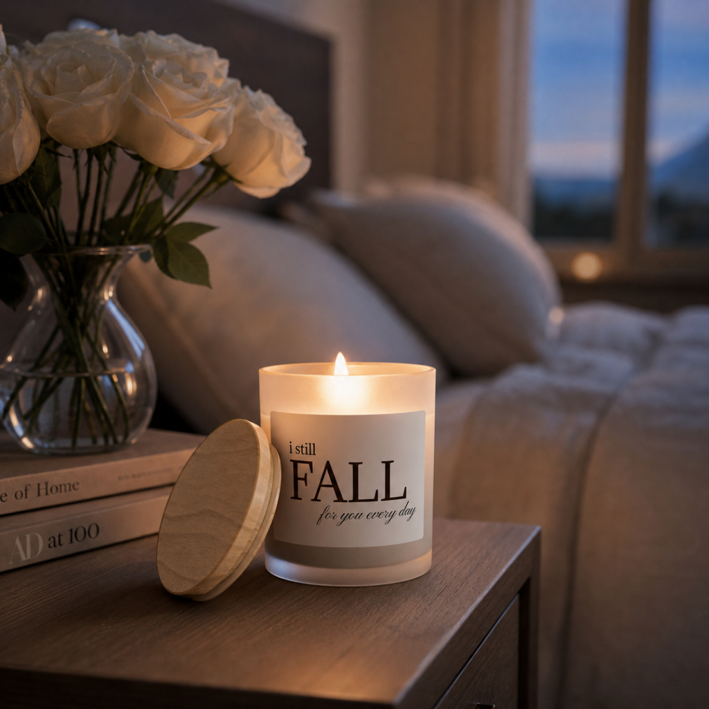 I Still Fall for You Every Day Candle — Frosted Glass 11oz