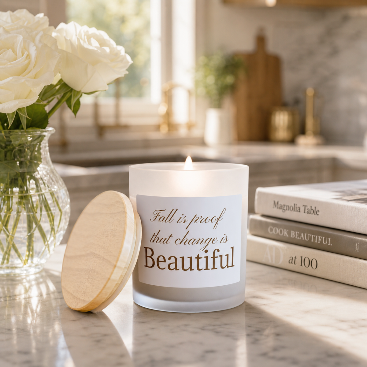 Fall Is Proof That Change Is Beautiful Candle — Frosted Glass 11oz