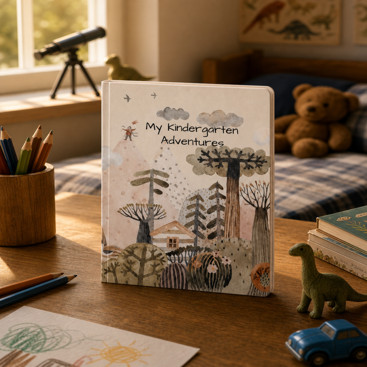 Softcover Journal — "My Kindergarten Adventures" Kids Forest Adventure Notebook