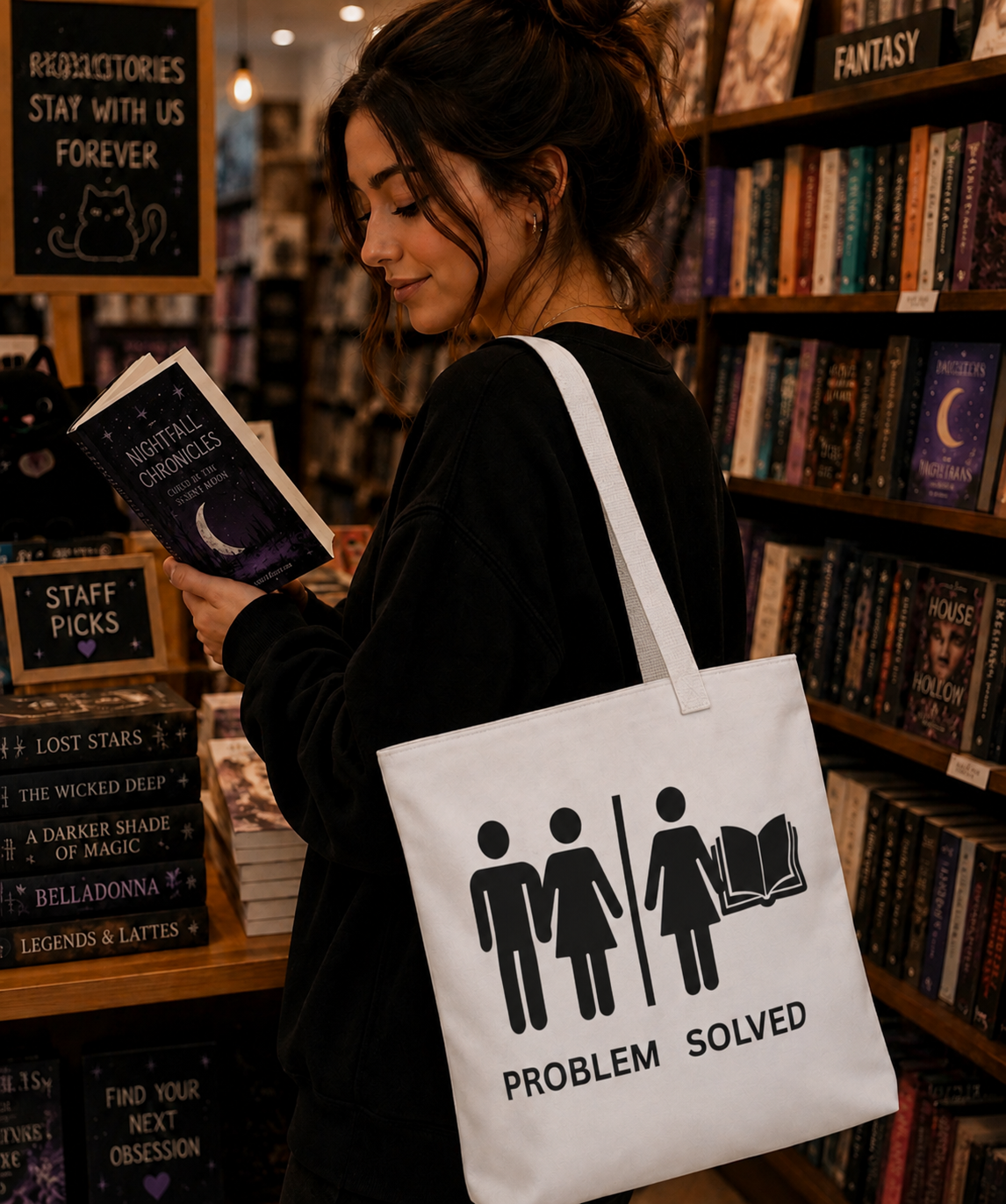 Tote Bag — Problem Solved Book Lover Tote