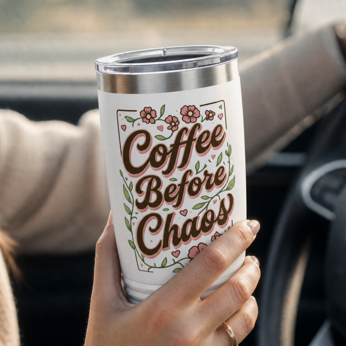 Coffee Before Chaos 20oz Tumbler | Vintage Style