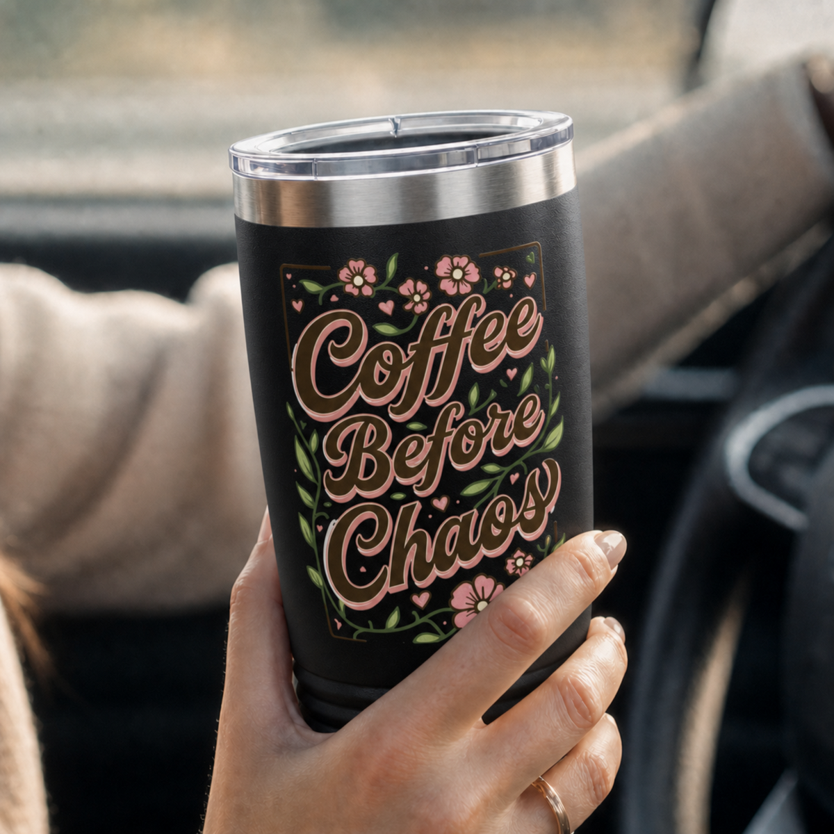 Coffee Before Chaos 20oz Tumbler | Vintage Style