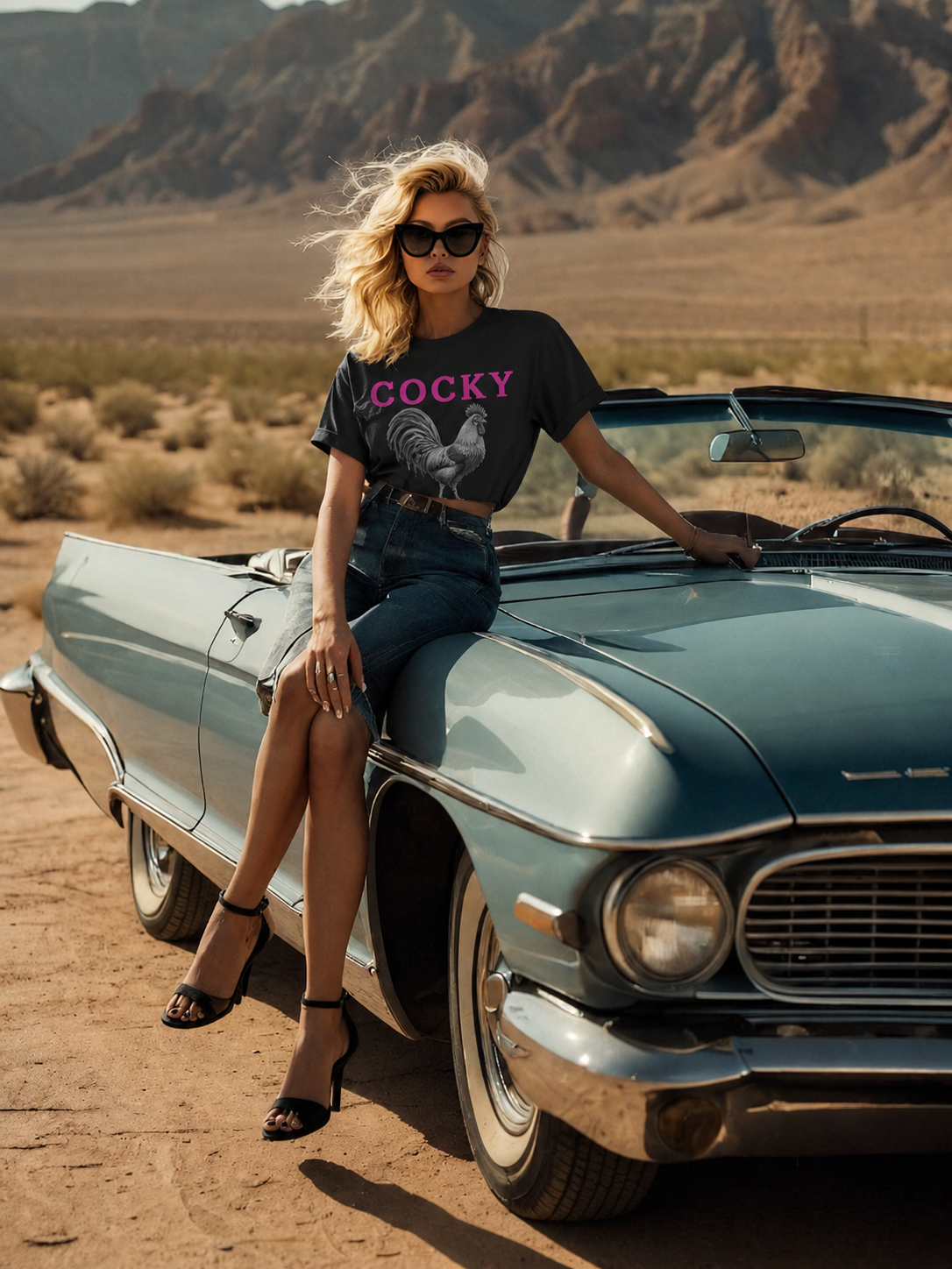 Cocky Rooster T-Shirt Graphic Vintage Tee