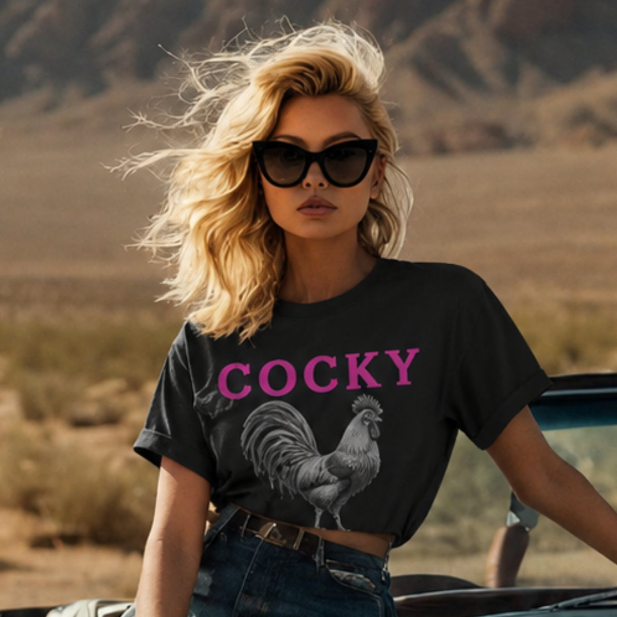 Cocky Rooster T-Shirt Graphic Vintage Tee