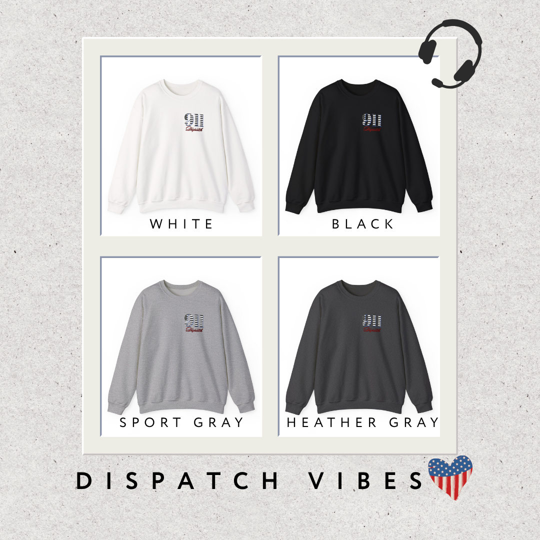 911 Dispatch Sweatshirt | American Flag Stripes, Emergency Response Tee