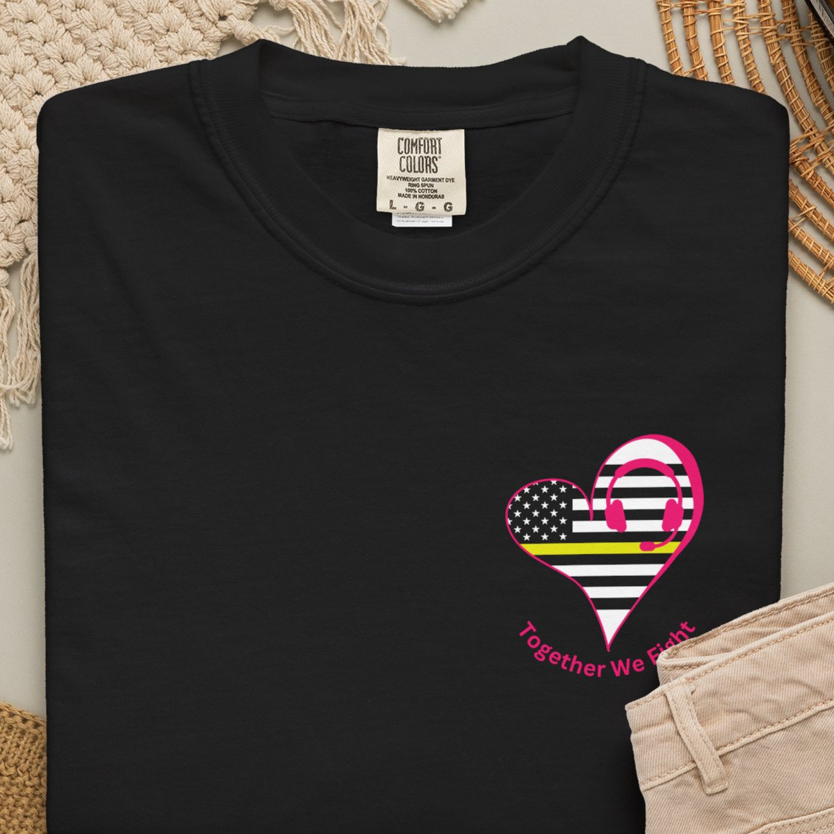 Together We Fight heart flag T-shirt | breast cancer awareness