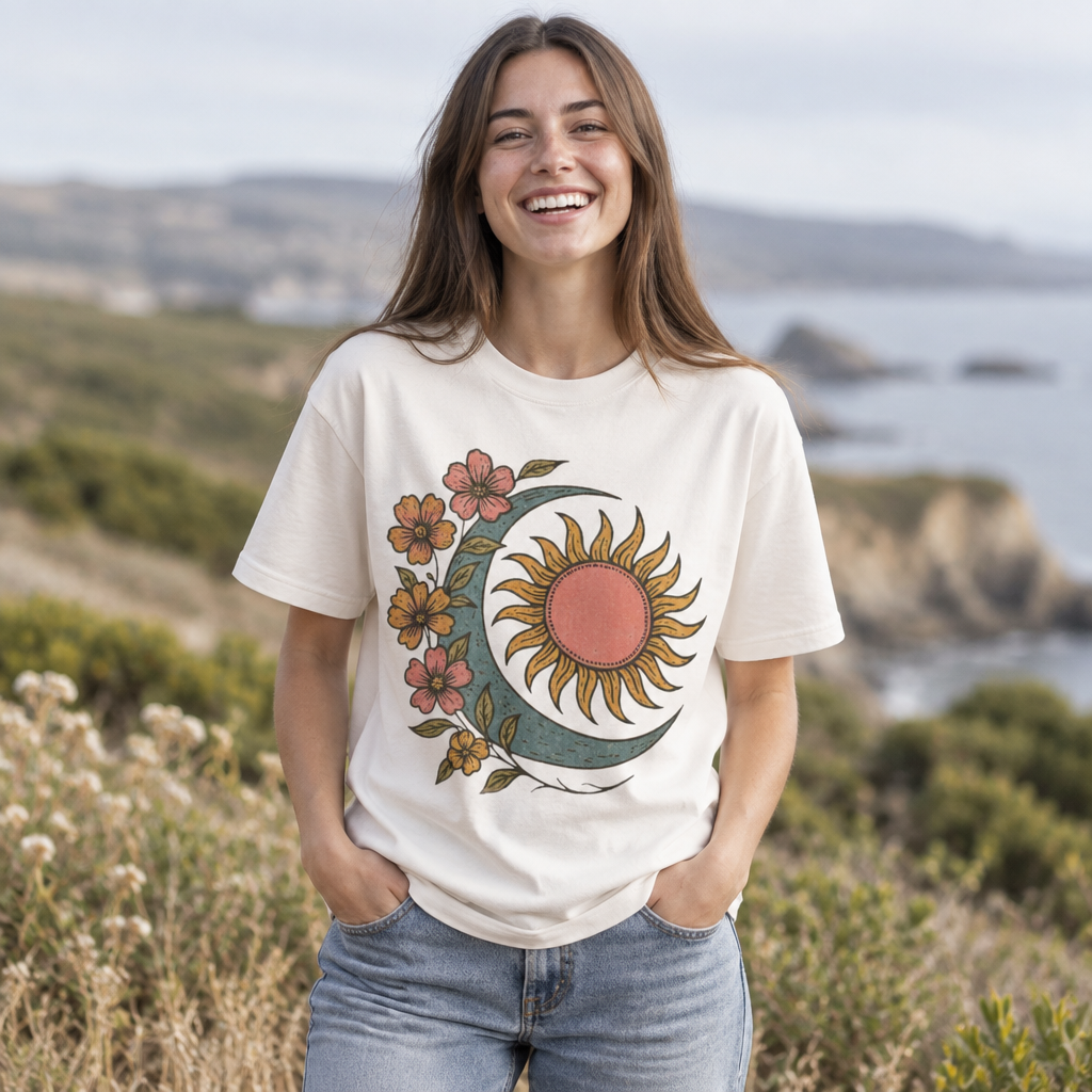 Sun & Moon Floral Graphic Tee