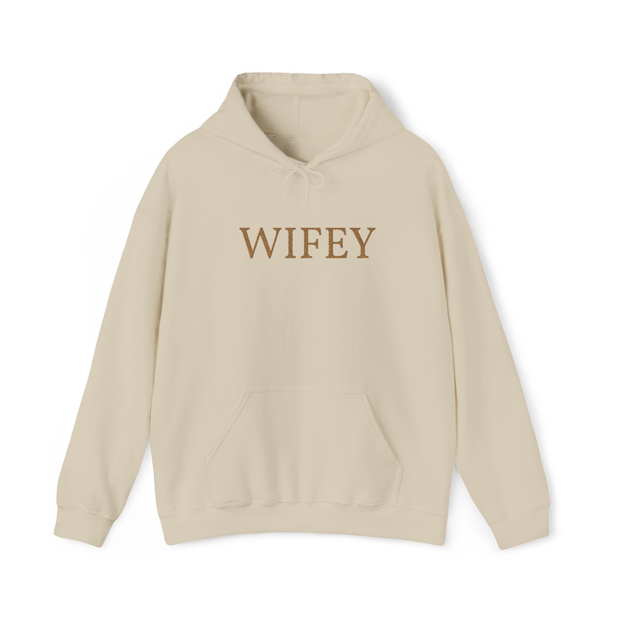 Personalized Embroidered "WIFEY" Hoodie Pullover — Cozy Sweatshirt for Brides & Newlyweds