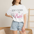"Here Comes the Bride" Custom Comfort Colors Tee — Personalized Bachelorette Shirt