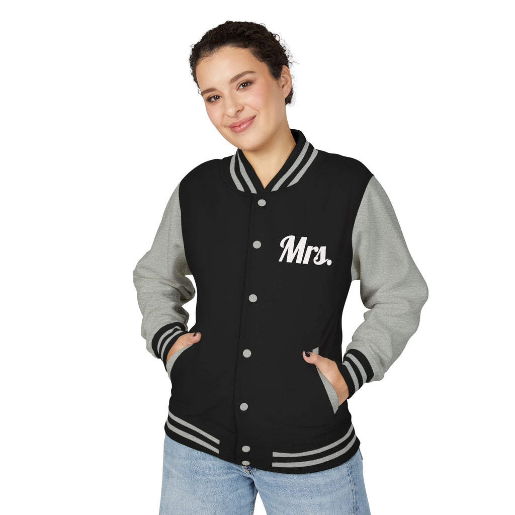 Mrs. Letterman Jacket — 'Til Death Skeleton Heart Hands Varsity Jacket