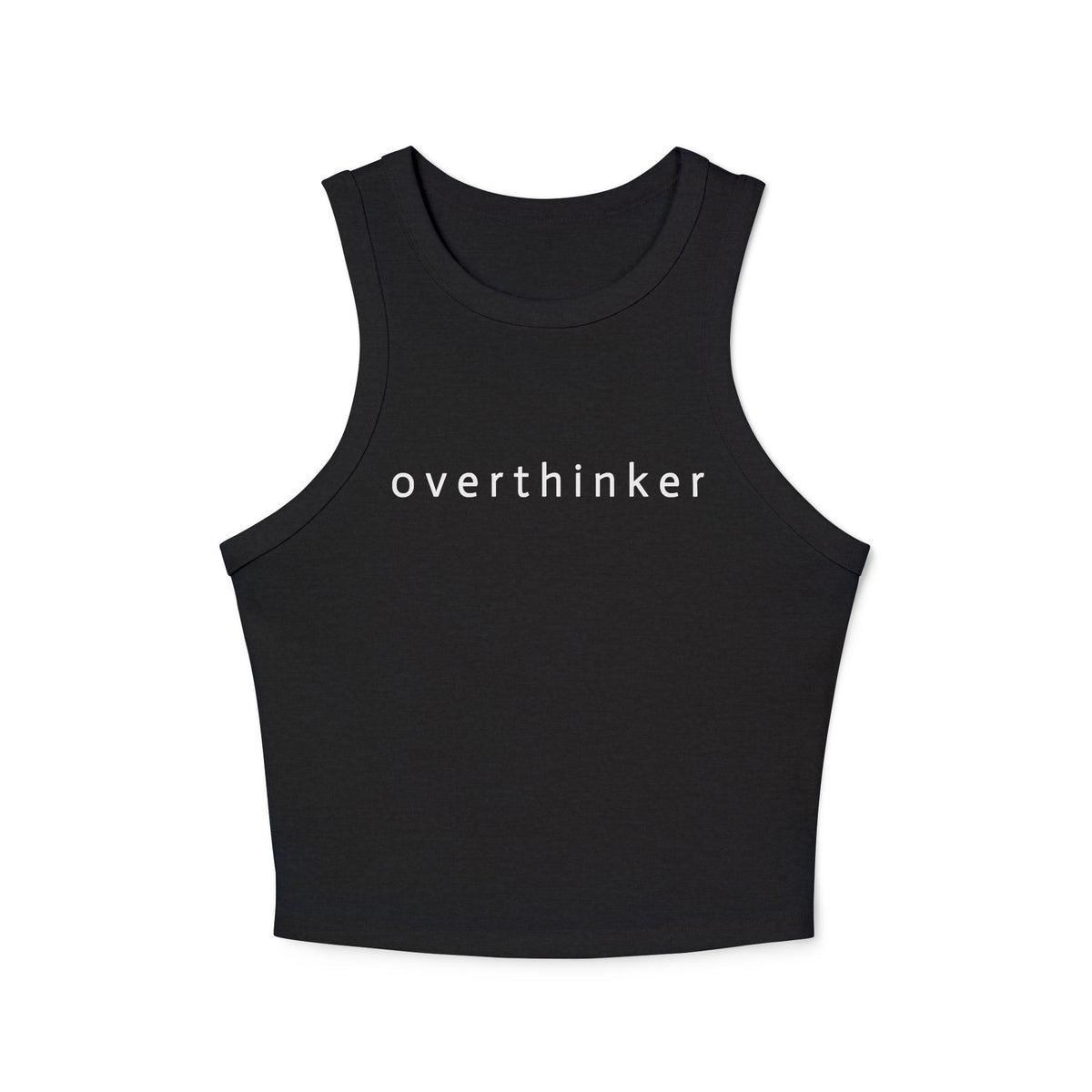 Overthinker Racer Tank Top — Women's Micro Rib Cropped Tank