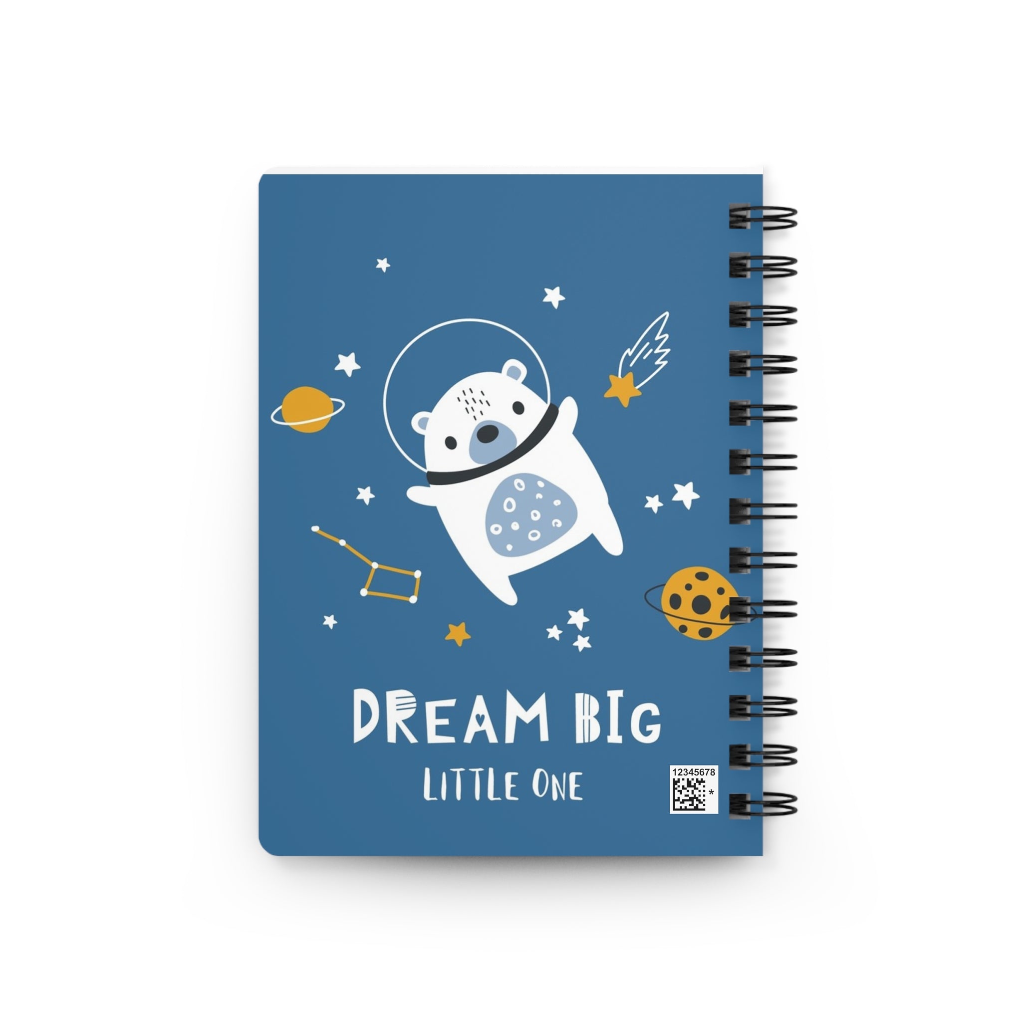 Personalized Dream Big Astronaut Bear Spiral Journal  |  Cute Space Notebook for Kids
