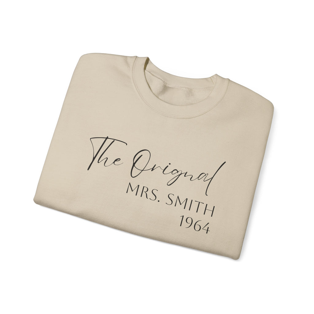 "The Original" Personalized Crewneck Sweatshirt — Custom Mrs. Gift