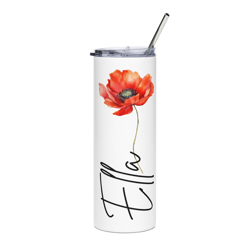 Just for Ella Poppy Flower 20oz Stainless Steel Tumbler