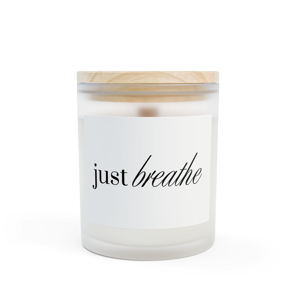 Just Breathe | Frosted Glass Candle | 11oz Wood Wick Relaxation Candle