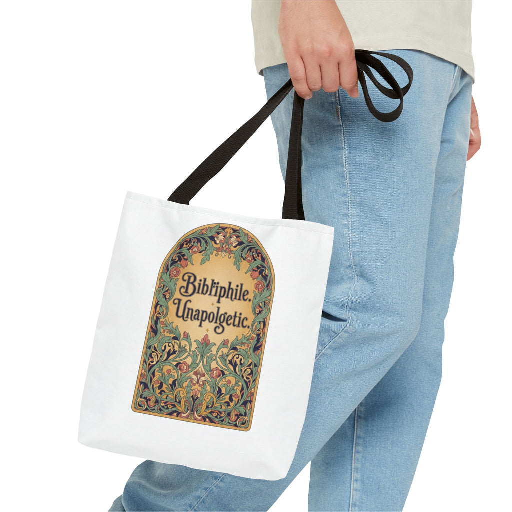 Bibliophile Tote Bag — "Bibliophile. Unapologetic." Vintage Floral Book-Lover Tote