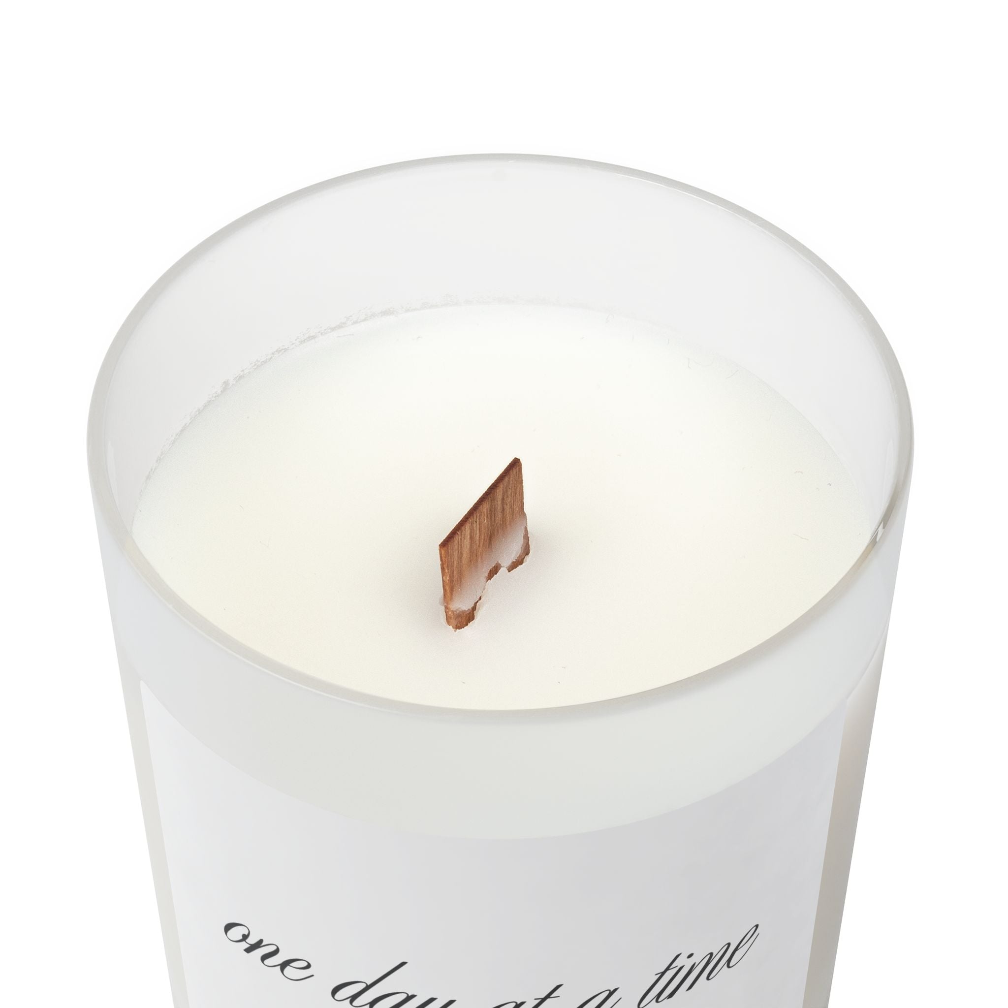 Inspirational Soy Candle - "One Day at a Time" Frosted Glass, 11oz