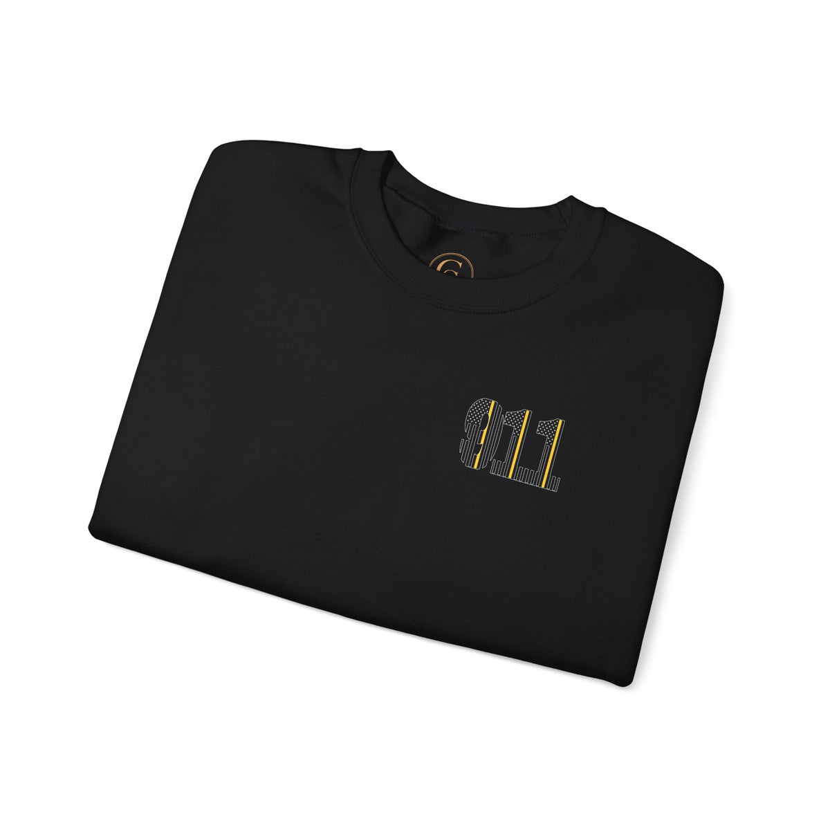 911 Thin Gold Line Flag Crewneck Sweatshirt — Thin Gold Line Dispatcher