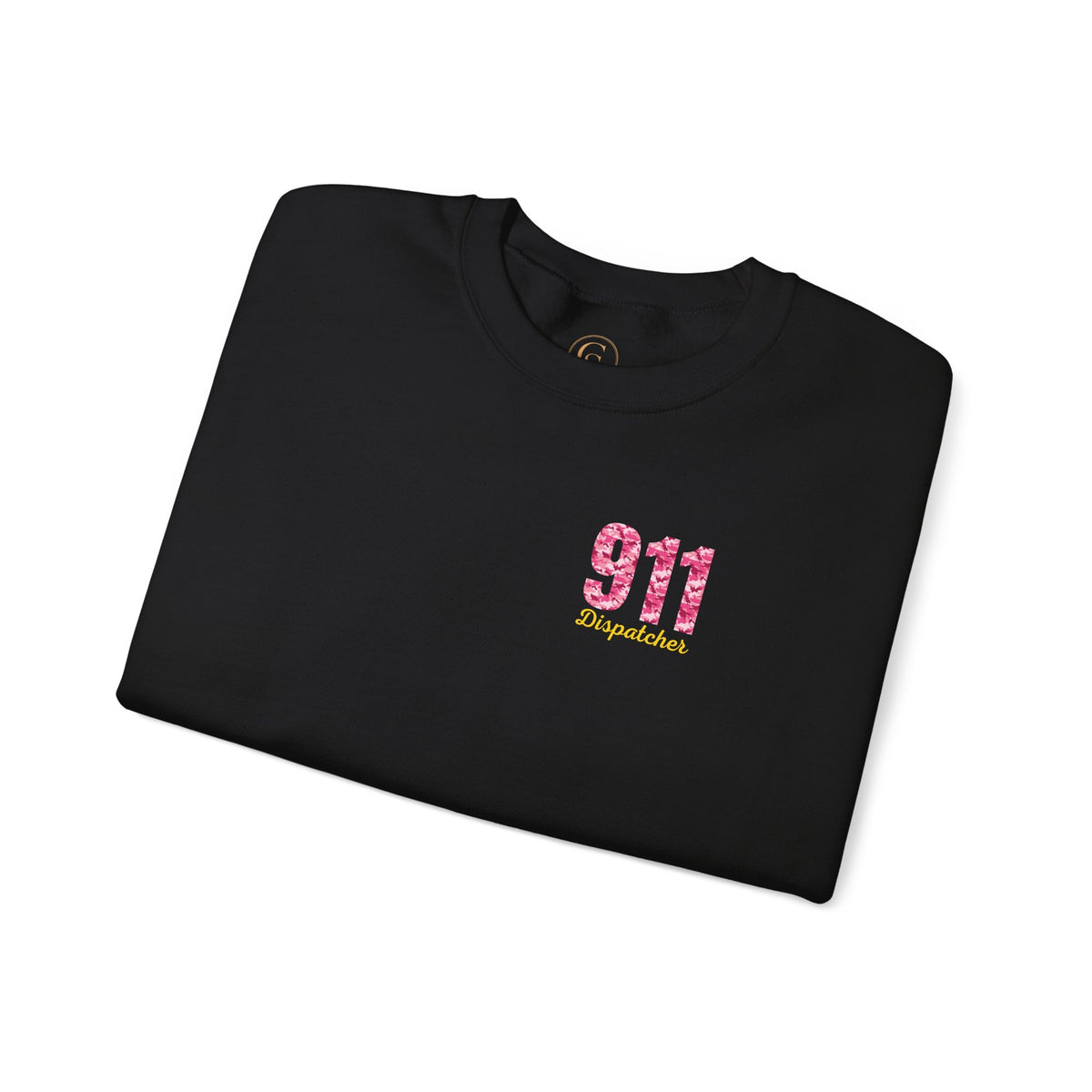 911 Dispatcher Crewneck Sweatshirt — Pink Camo Emergency Dispatcher Pullover