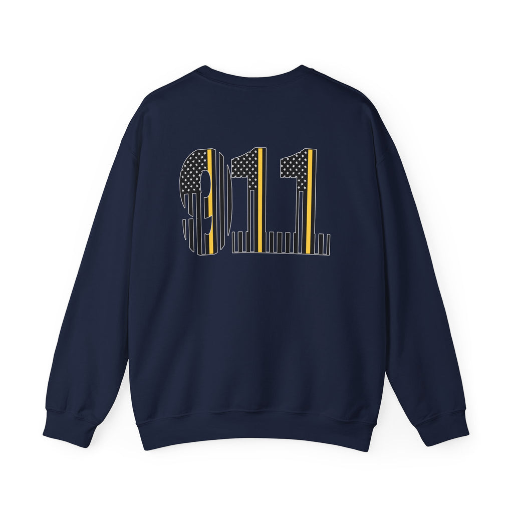 911 Thin Gold Line Flag Crewneck Sweatshirt — Thin Gold Line Dispatcher