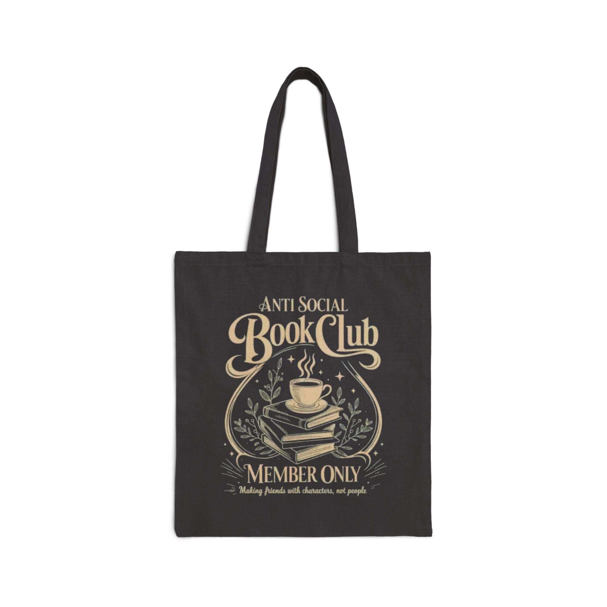 Anti Social Book Club Tote Bag — "Member Only" Canvas Book Lover Gift