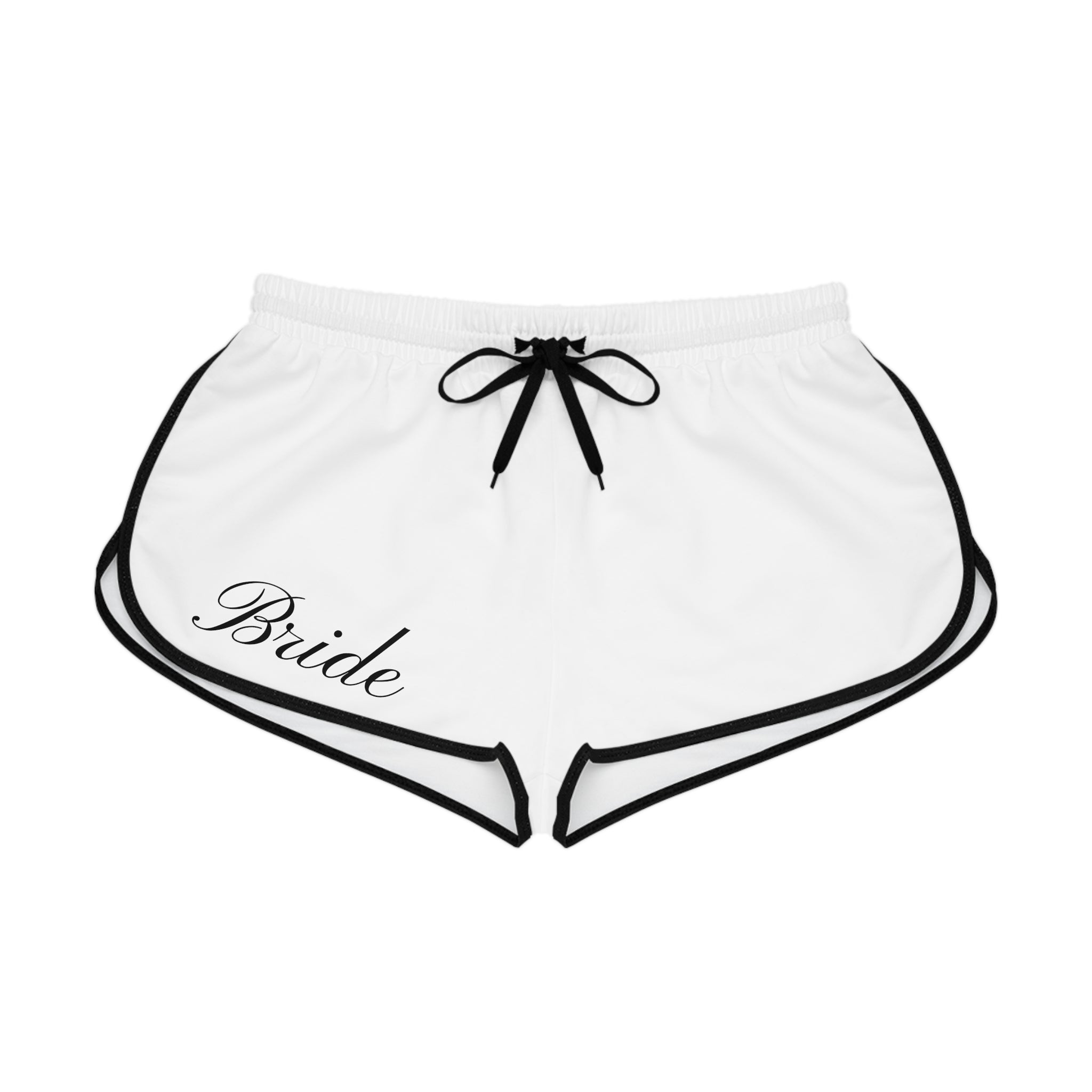 Personalized Bride Relaxed Shorts — White Bridal Party Lounge Shorts