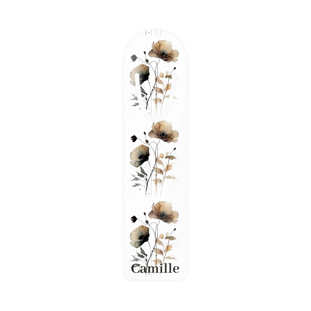 Personalized Floral Bookmark - Vintage Pink Peony Metal Bookmark