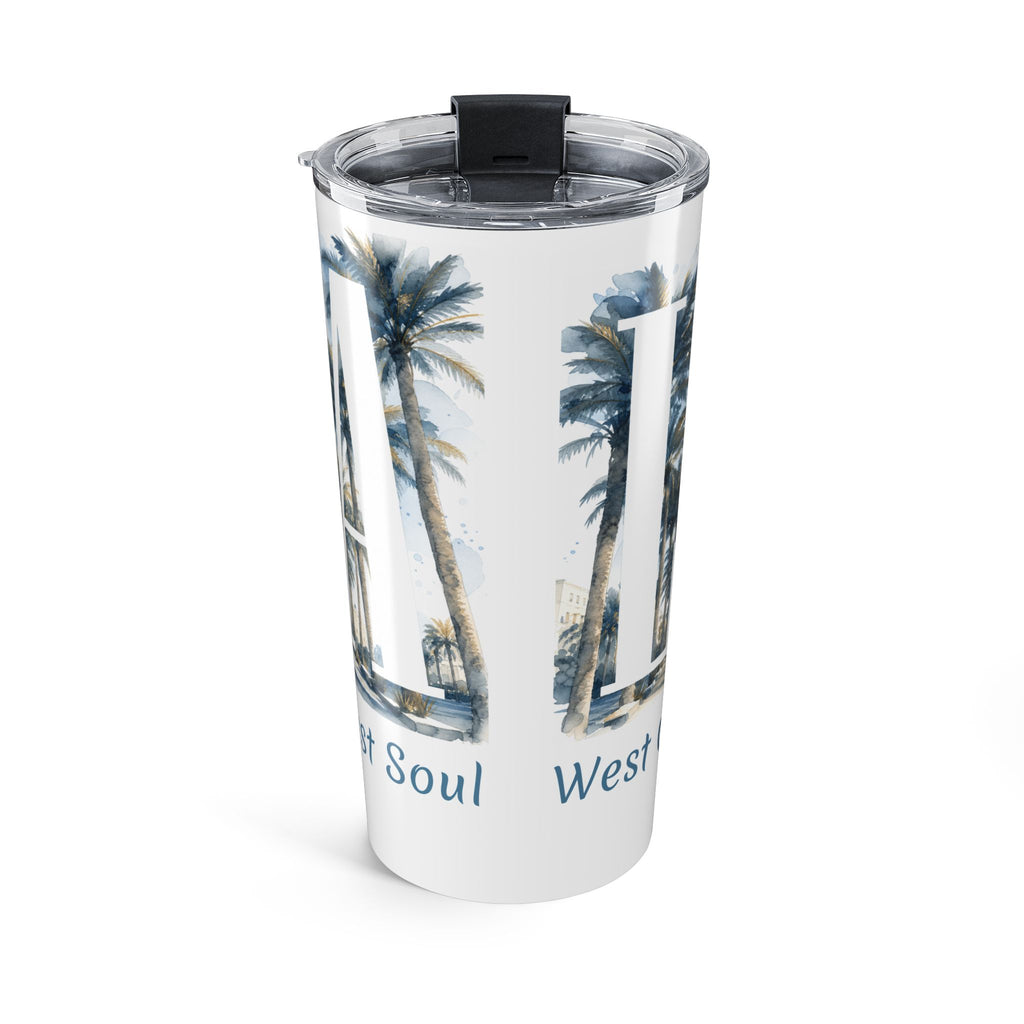 West Coast Soul 20oz Tumbler – LA Watercolor Coastal Palm