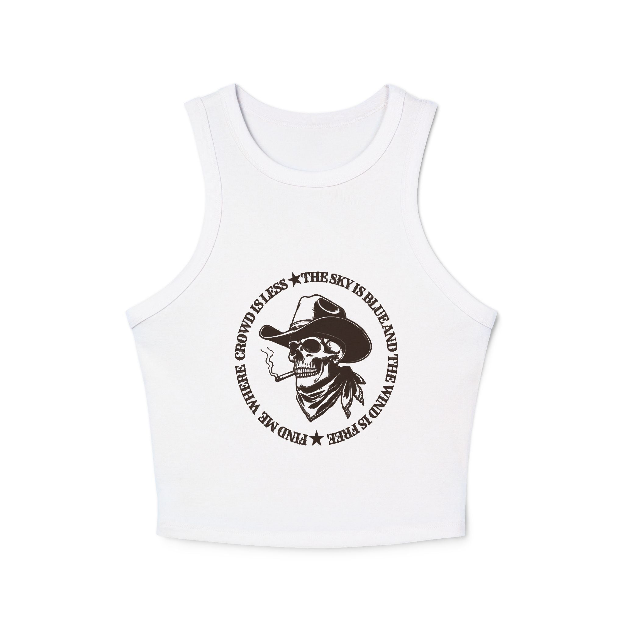 Find Me Where the Crowd is Less Racer Tank Top