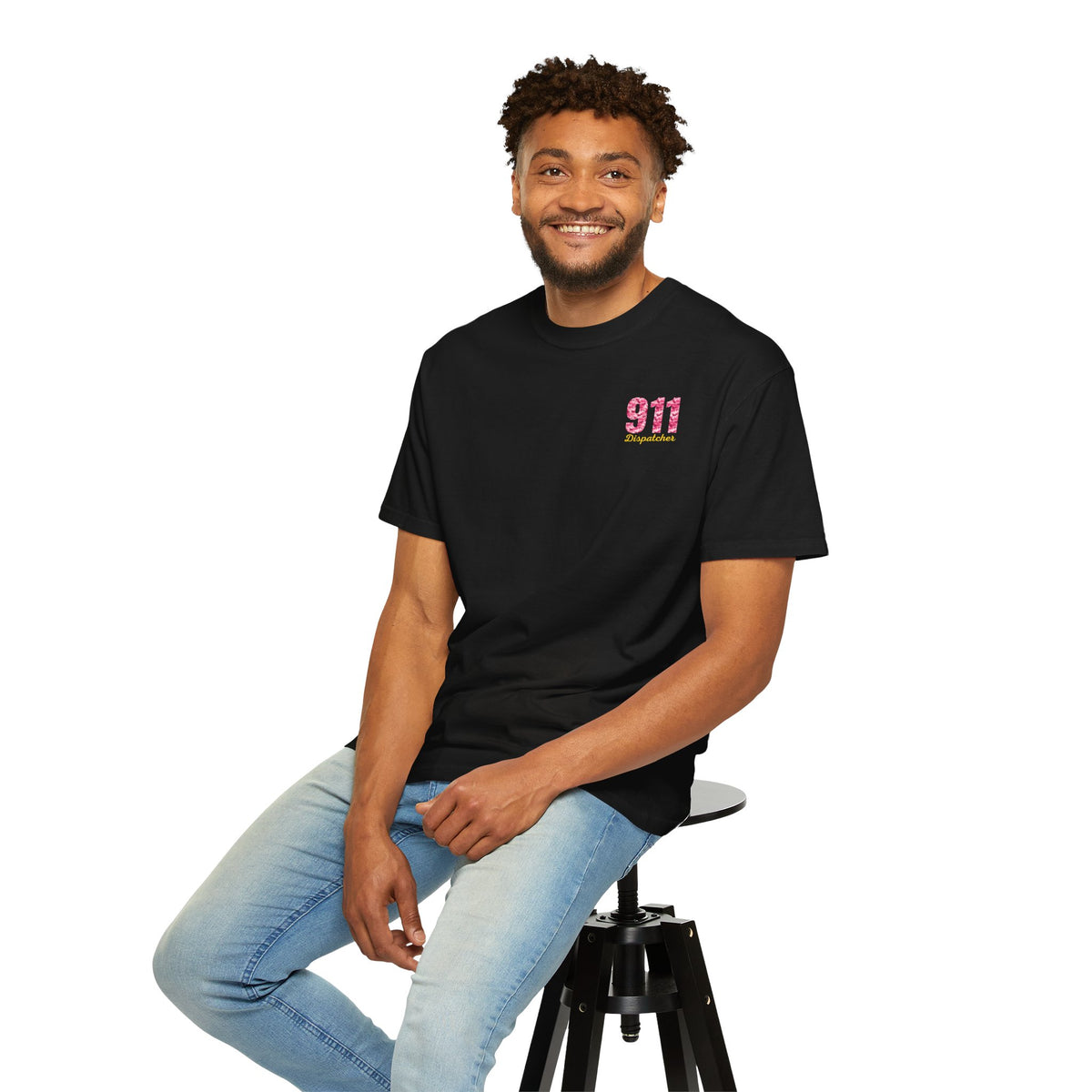 911 Dispatcher T-Shirt Breast Cancer Awareness T-Shirt — Pink Camo Emergency Dispatcher Tee