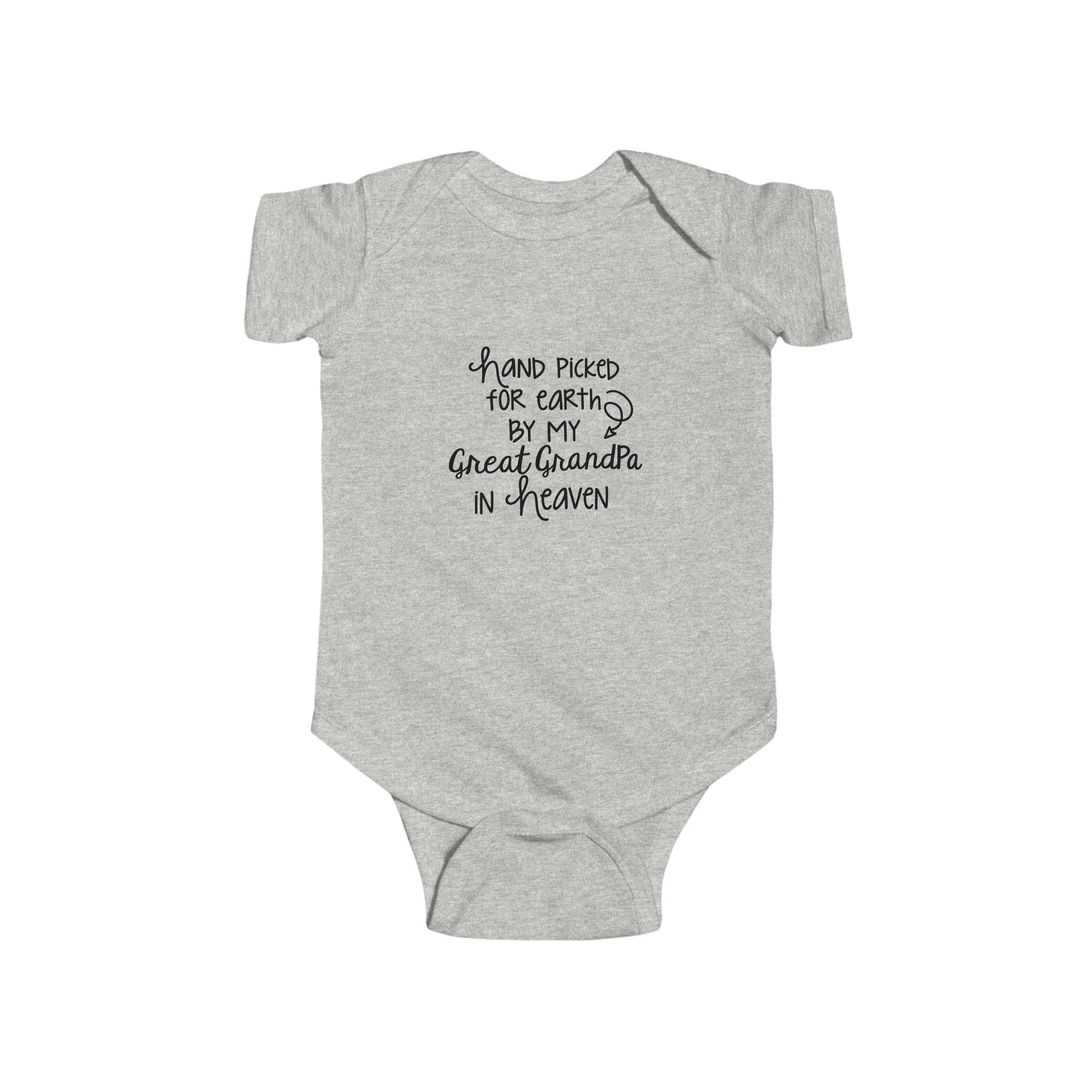 Infant Bodysuit — "Hand Picked for Earth by My Great Grandpa in Heaven" Memorial Baby One-Piece