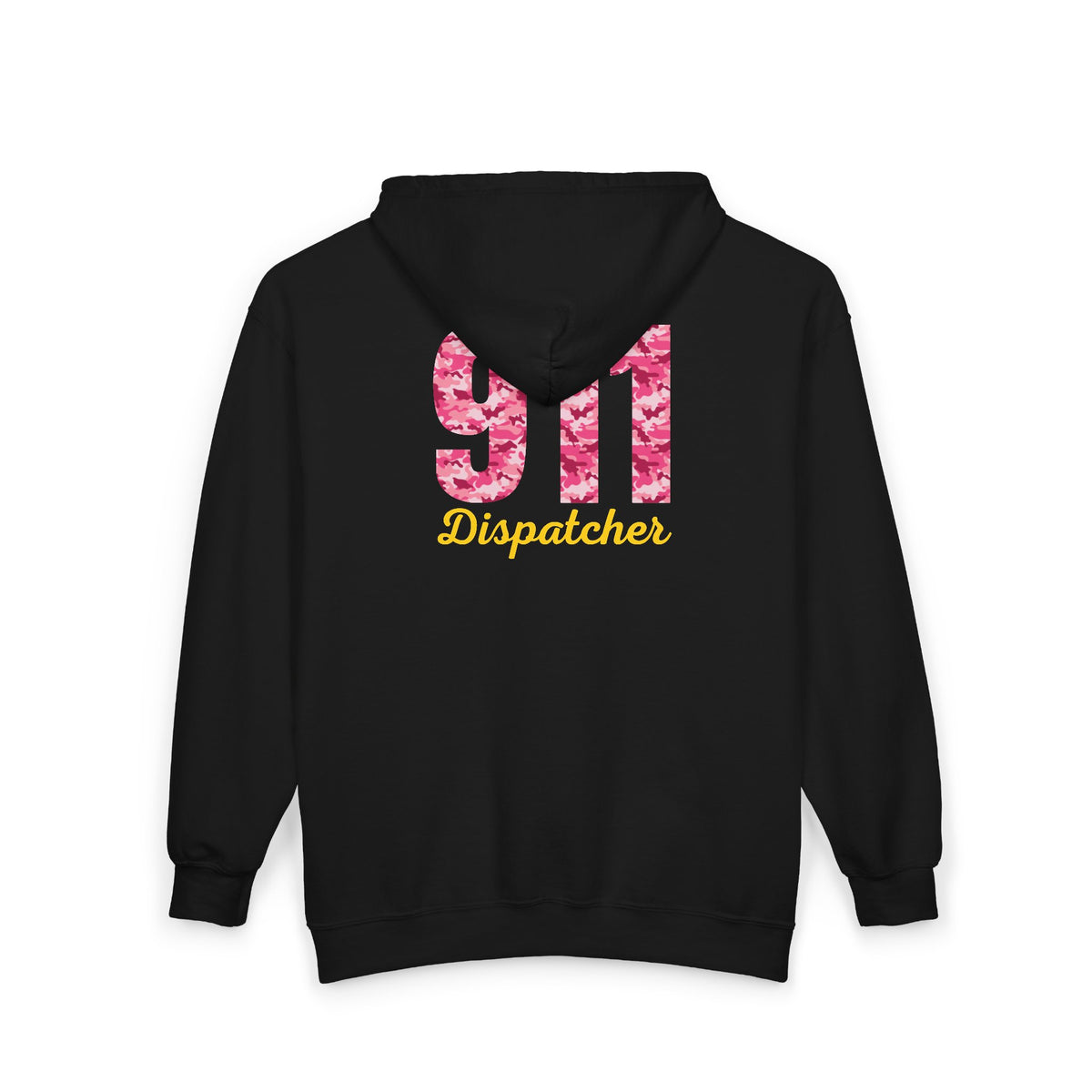 911 Dispatcher Pink Camo Zip Hoodie — Emergency Dispatcher Gift