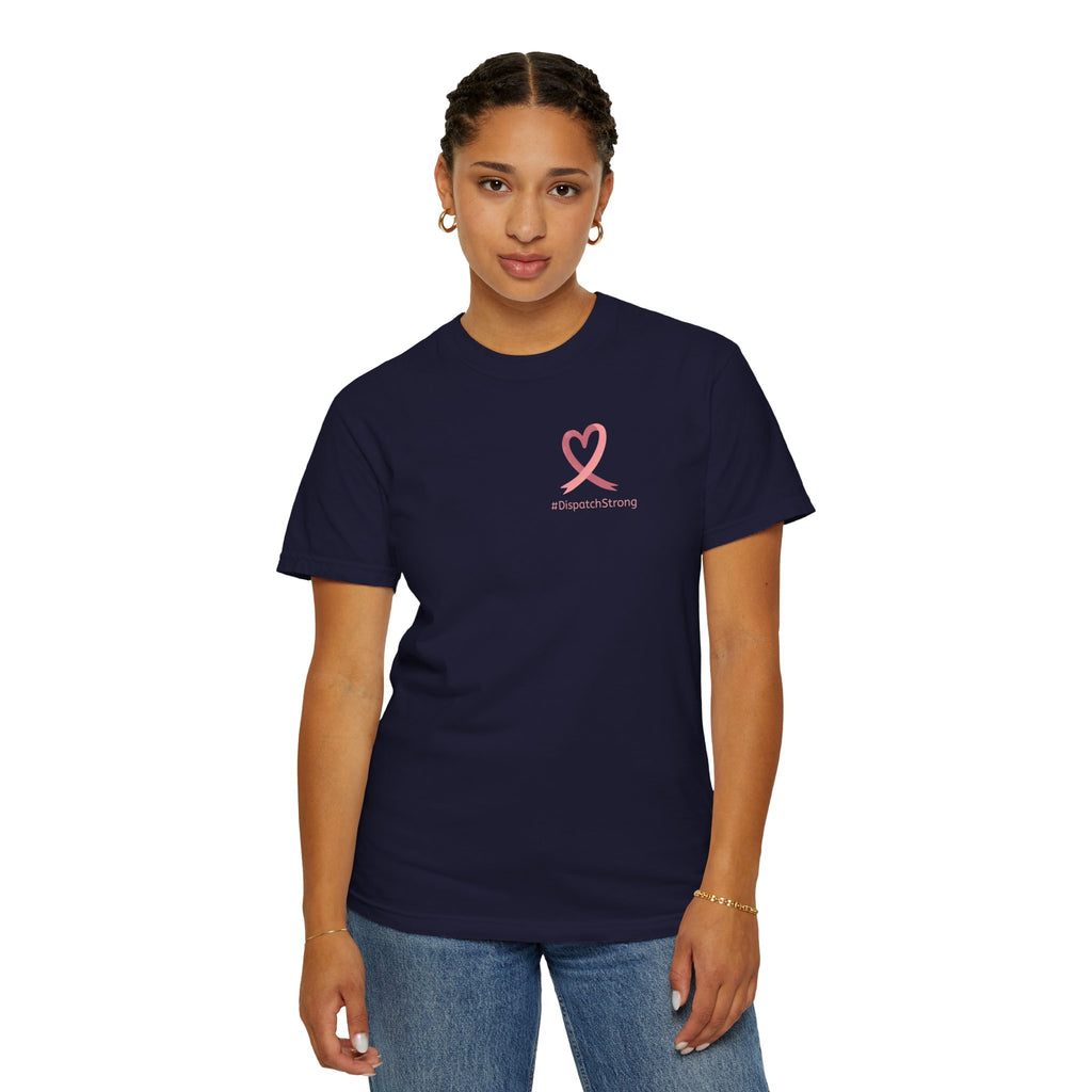 Support Ribbon T-Shirt — #DispatchStrong Breast Cancer Awareness Tee