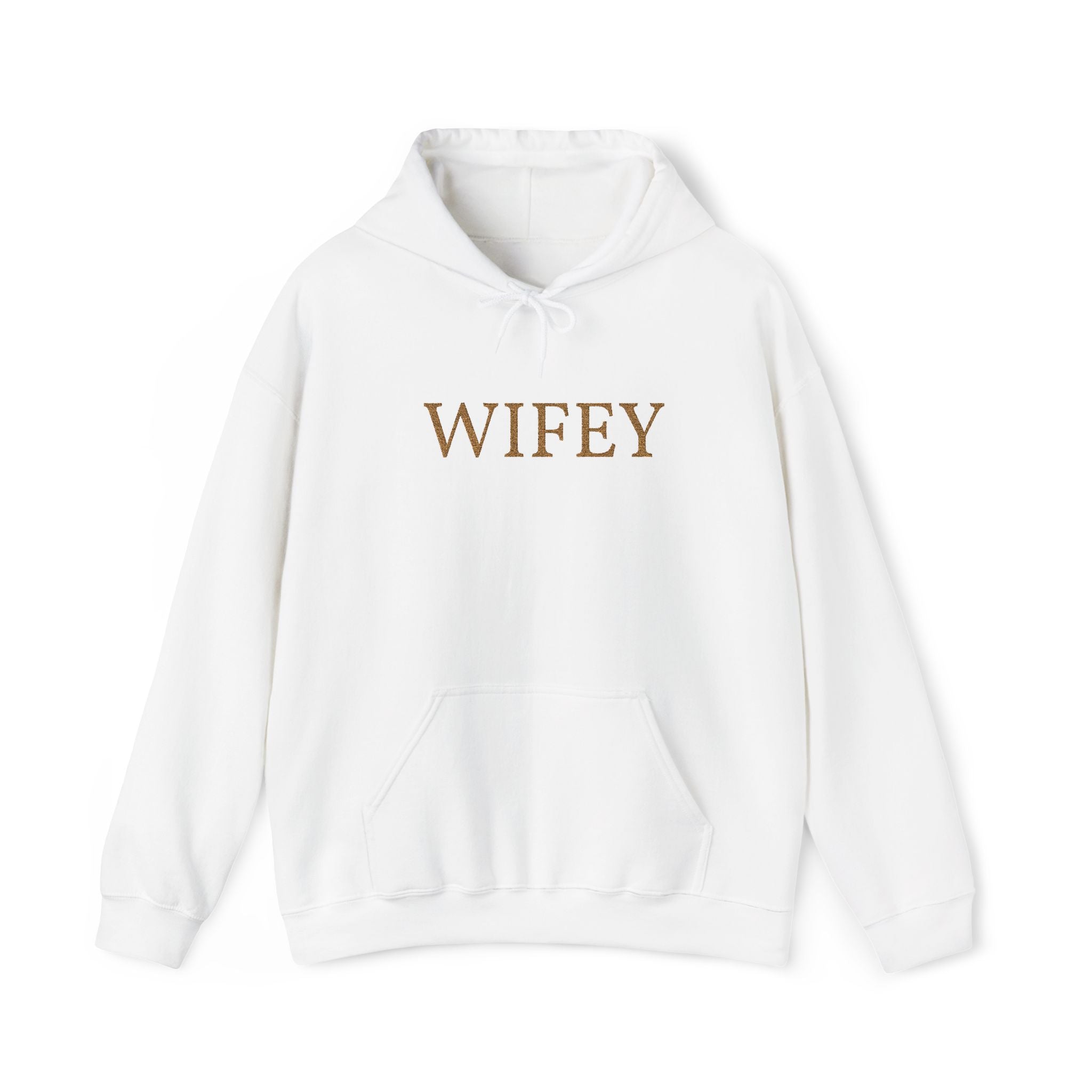 Personalized Embroidered "WIFEY" Hoodie Pullover — Cozy Sweatshirt for Brides & Newlyweds