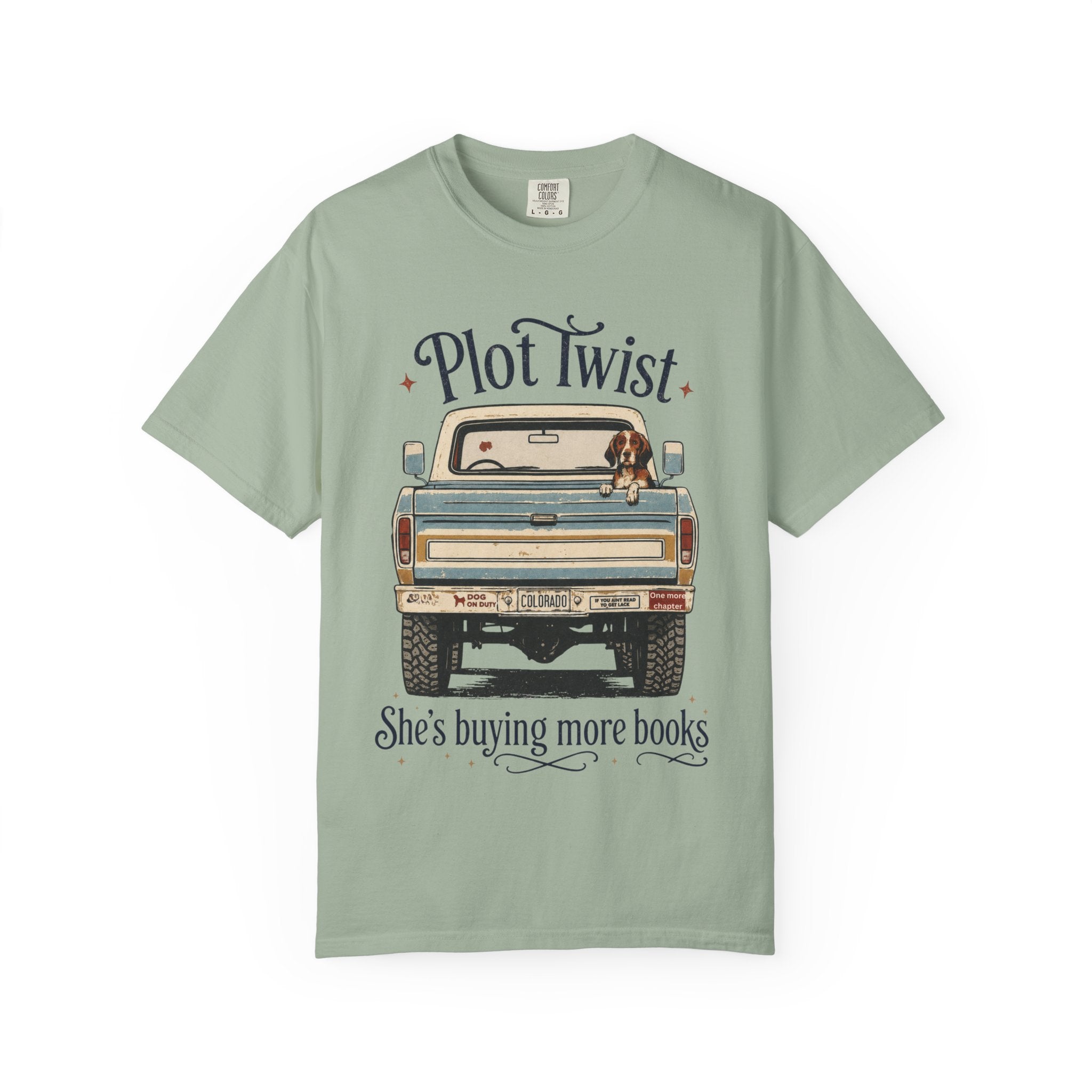 T‑Shirt — "Plot Twist: She's Buying More Books" Vintage Truck Graphic