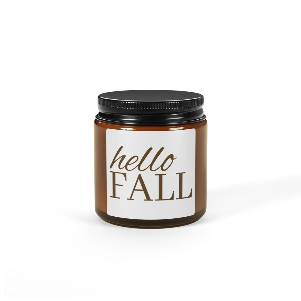 Hello Fall Candle Amber Jar | Scented Soy Candle