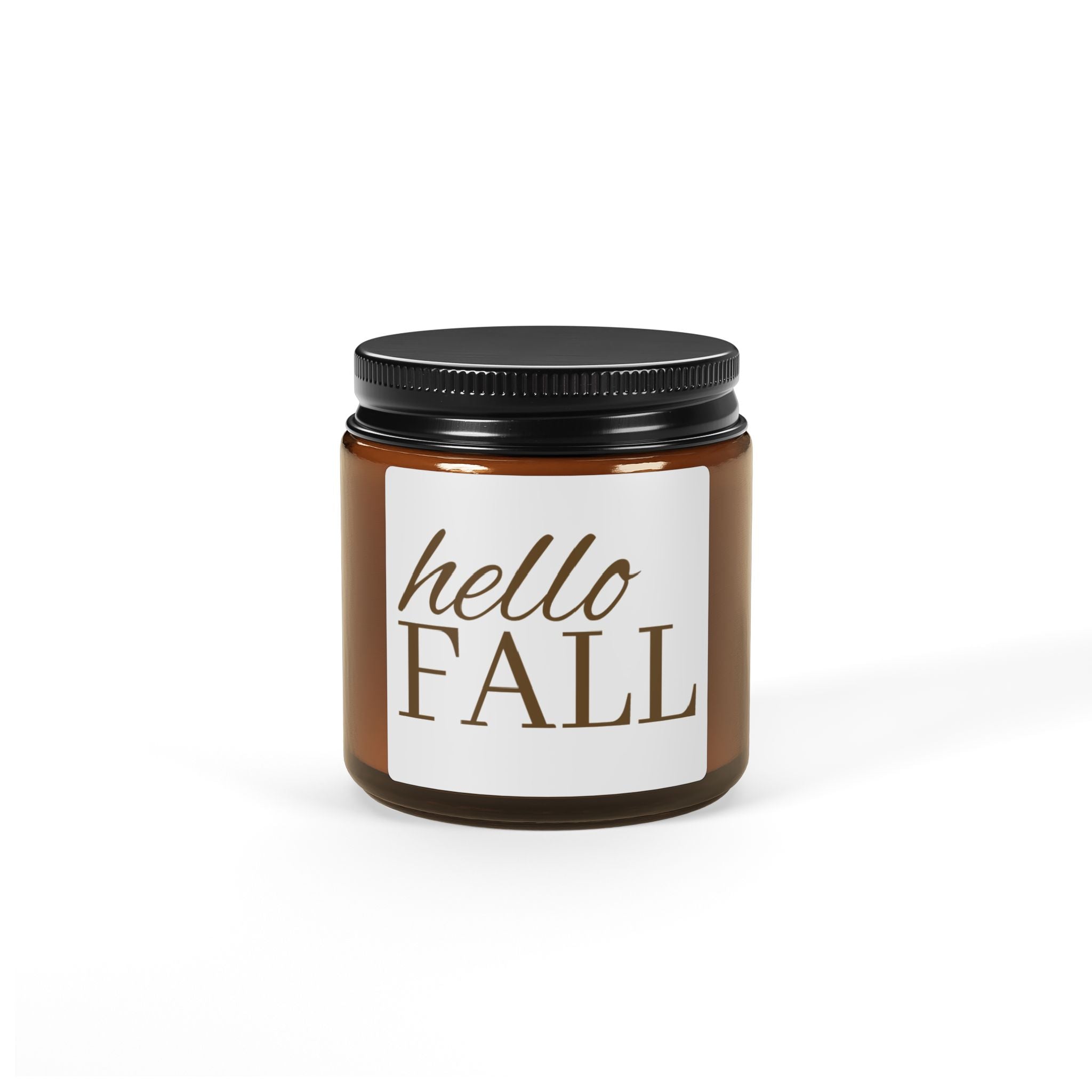 Hello Fall Candle Amber Jar | Scented Soy Candle