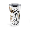 Floral Name Tumbler 20oz — Personalized 'Name' Insulated Travel Tumbler