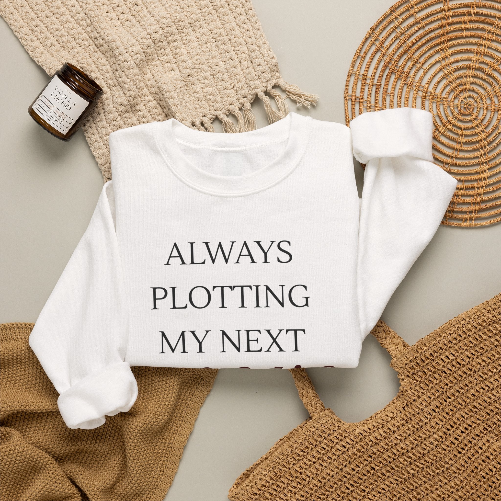 Always Plotting My Next Move — Graphic Crewneck Sweatshirt