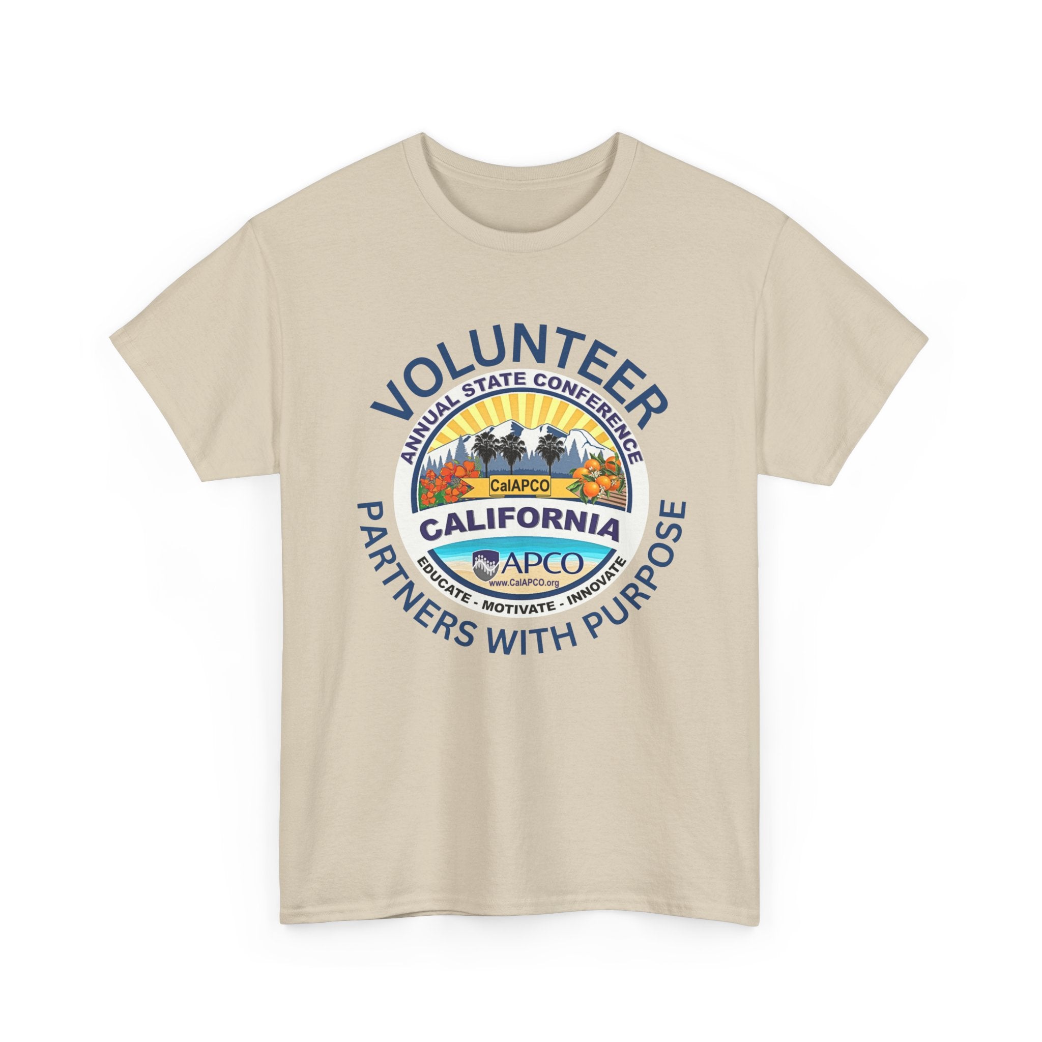Volunteer T-Shirt — CalAPCO California State Conference  "Volunteer Partner with Purpose”