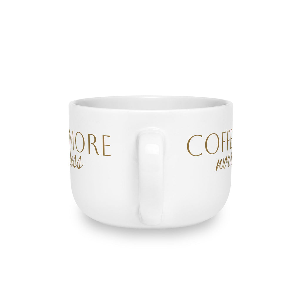 Coffee More, Worry Less Latte Mug – 25oz Ceramic