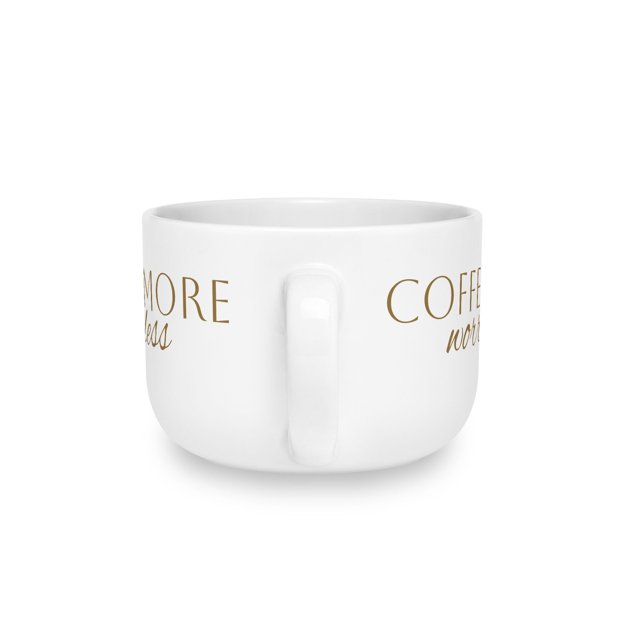 Coffee More, Worry Less Latte Mug – 25oz Ceramic