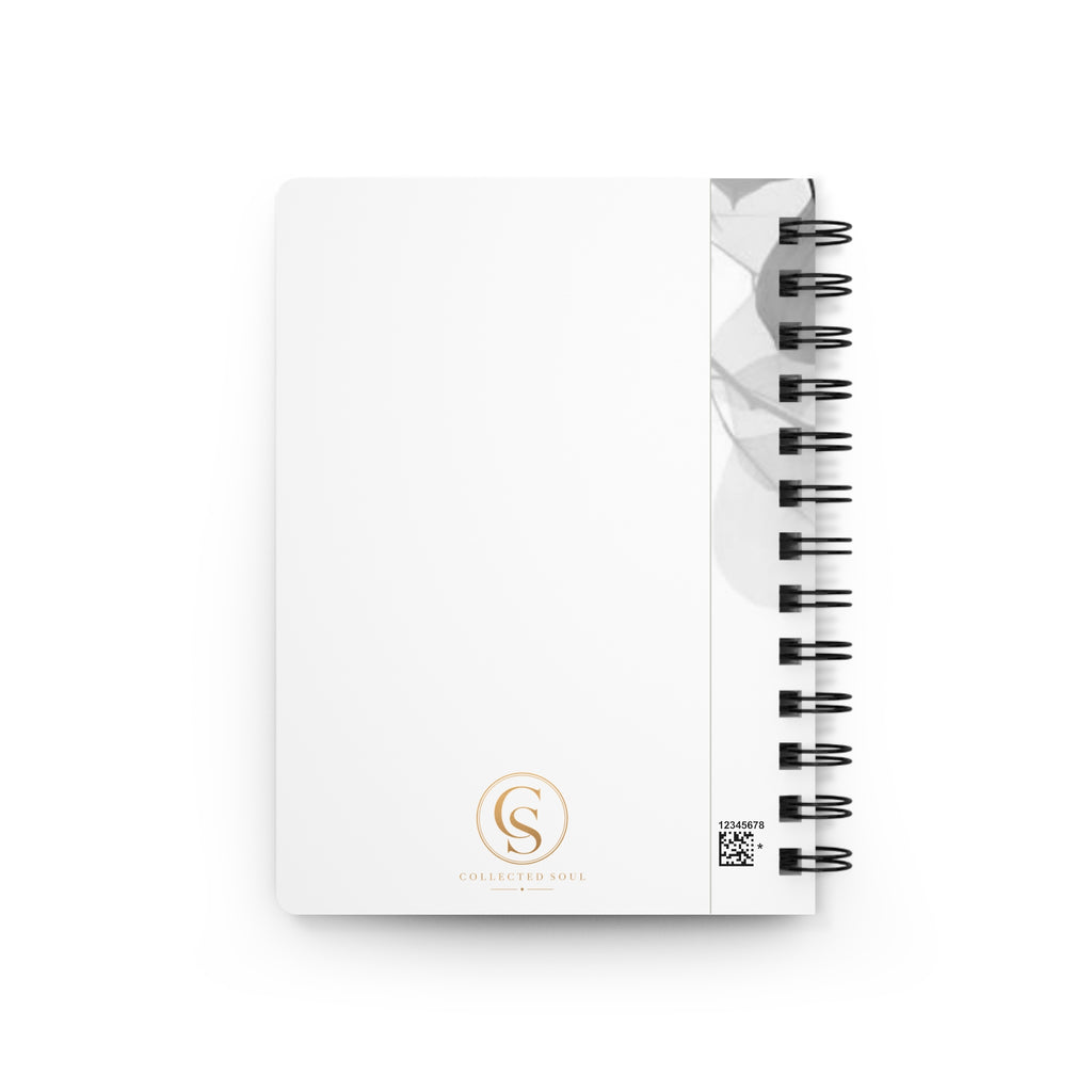 Botanical Spiral Journal — Minimal Black & White Leaf Notebook