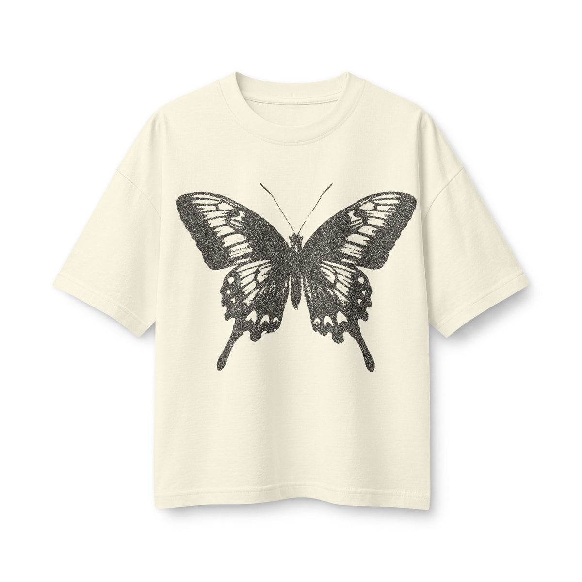 Butterfly Graphic Tee — Vintage Monochrome Women's T-Shirt