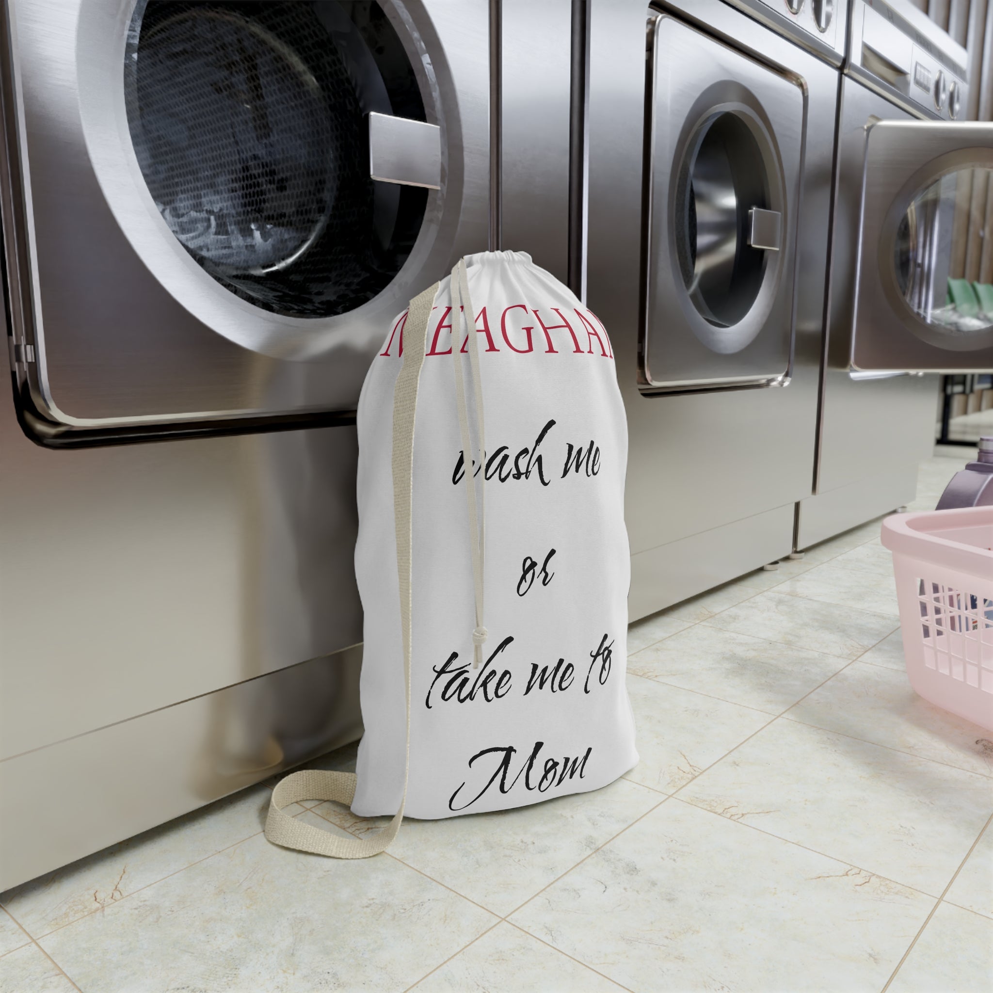 Laundry Bag — Funny Script 'Laundry: Sort Tomorrow, Wash Later, Iron Yeah Right' Canvas Tote