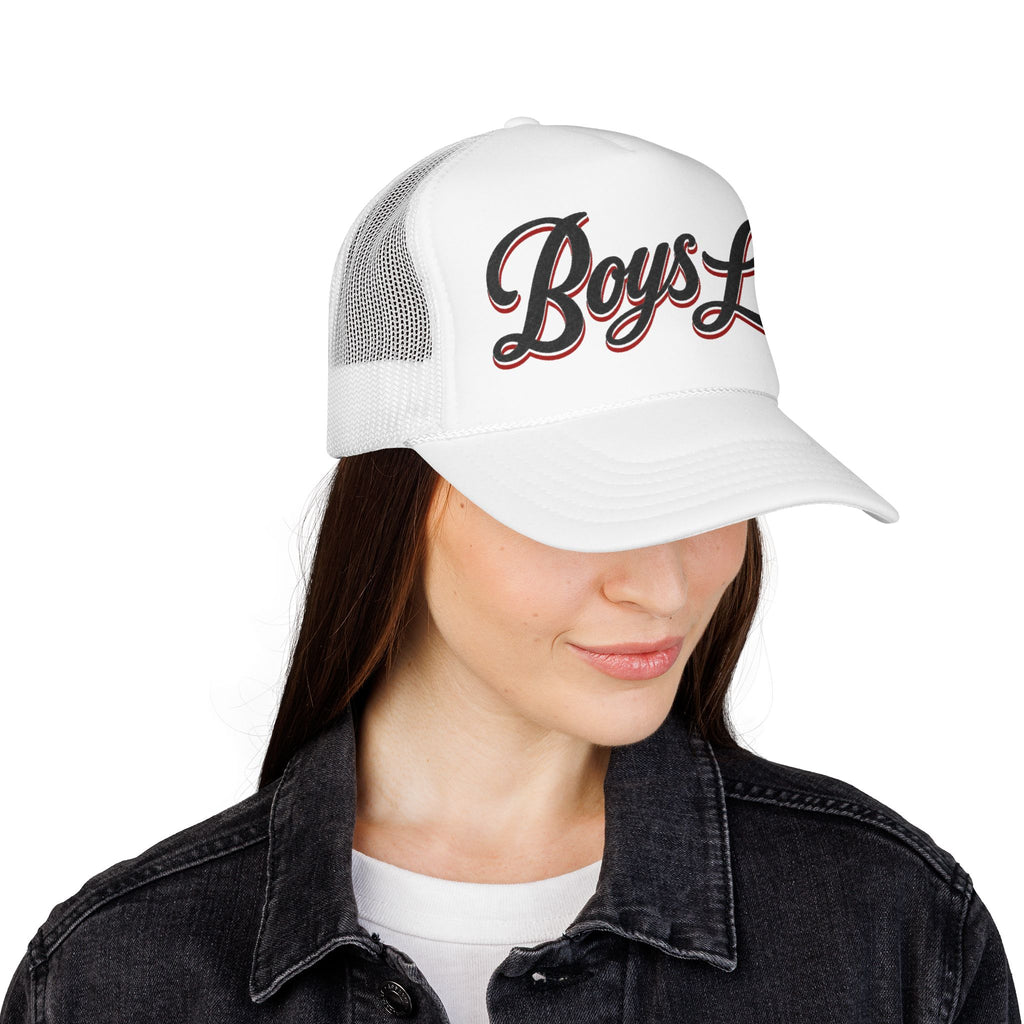 Boys Lie Foam Trucker Hat | Script Graphic Mesh Cap