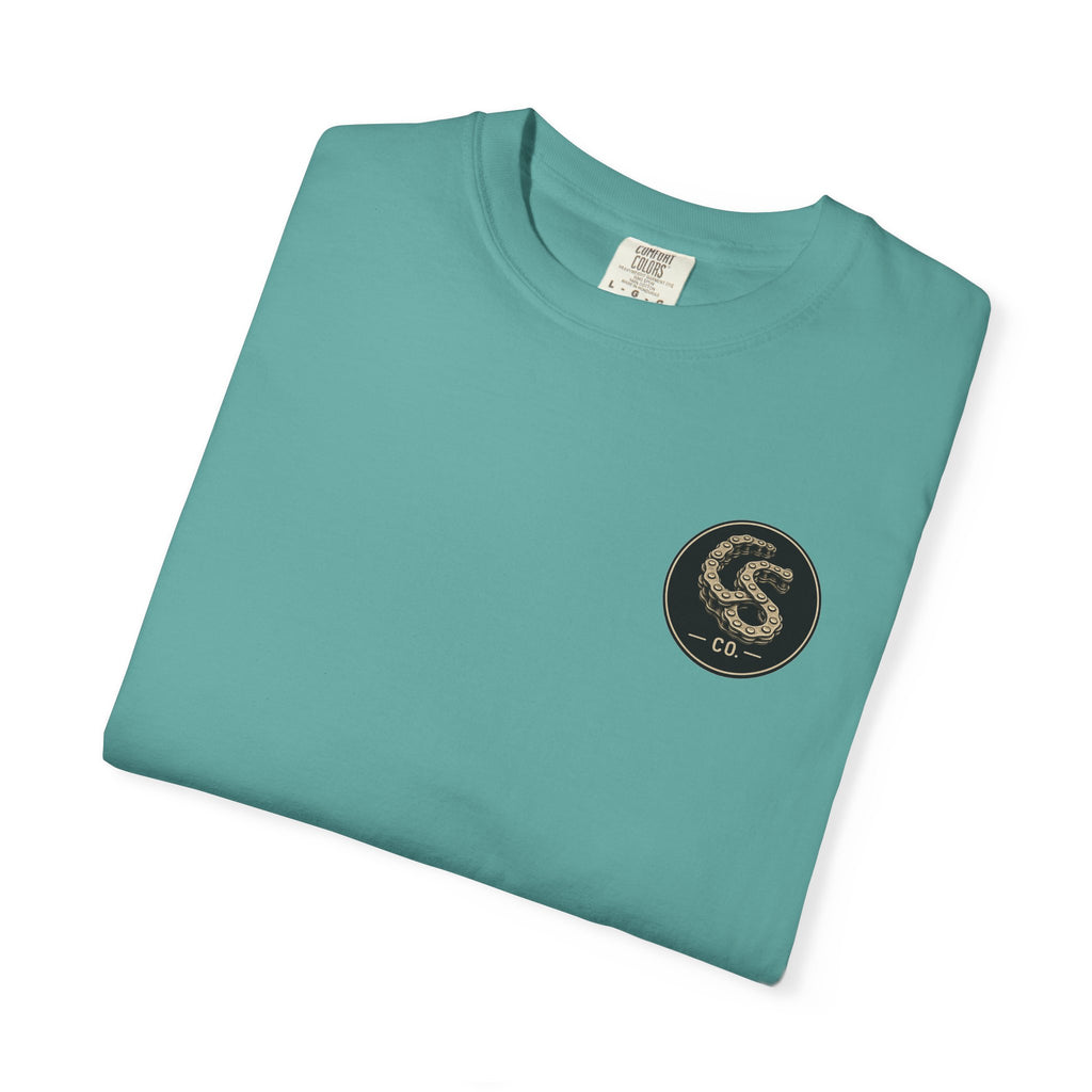 Alien Abduction Motorcycle T‑Shirt — Sci‑Fi Desert Rider Tee